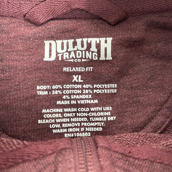 Duluth Trading Men's Size XL Relaxed Fit 1/4 Zip Loophole Burgundy Sweater Vest - Picture 5 of 5